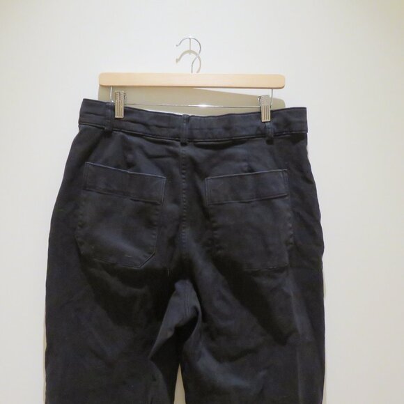 EVERLANE The Organic Cotton Wide Leg Pant in Black Minimalist - Size US 16 - Picture 8 of 11